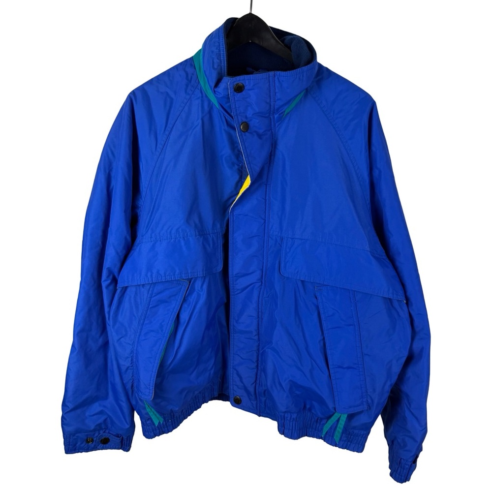 Vintage 90s OshKosh Bgosh Fleece Lined Bomber Style Blue Jacket Size L